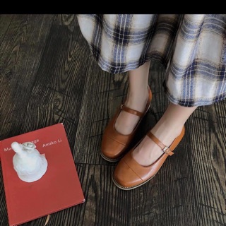 Giày búp bê nâu bò size 37
