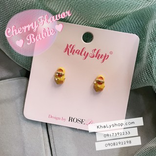 Đôi bông tai , hoa tai , trang sức kiểu đôi giày màu vàng cam khuyên nụ cho bé gái , bạn nữ - 200BT098
