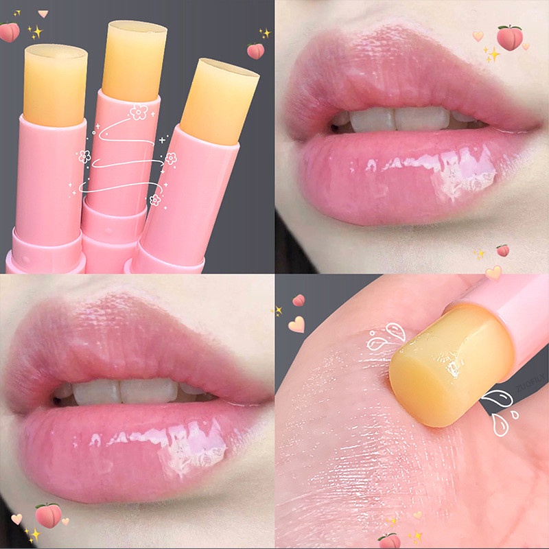 Son Dưỡng Môi Đào Tự Nhiên Thay Đổi Màu Sắc Theo Nhiệt Độ Lâu Trôi Dưỡng Ẩm Dành Cho Nữ