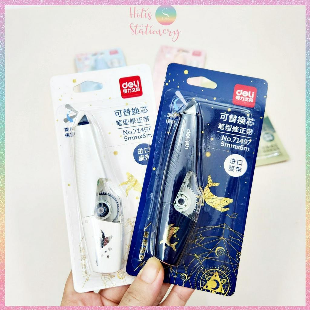 [HOTIS] Bút xóa giấy Deli thiết kế rãnh chống trượt - Băng xóa dài 6m - Nhiều mẫu