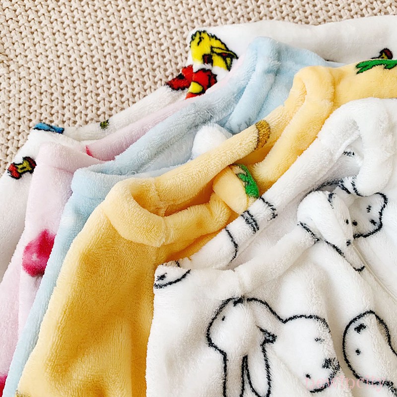 Jumpsuit tay dài hoạ tiết hoạt hình phong cách Hàn Quốc giữ ấm cho bé gái