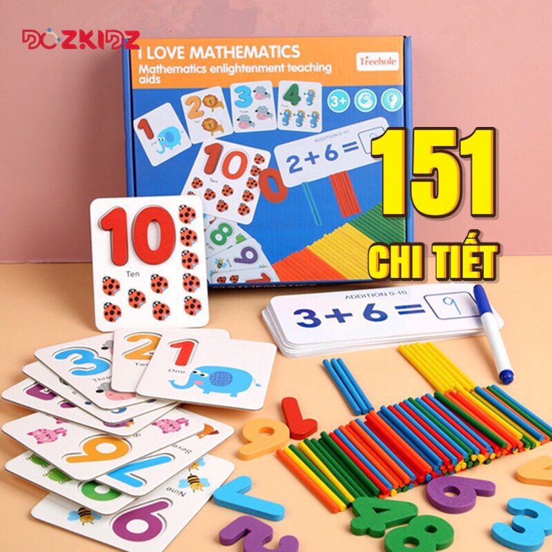 [Mã INCU20 giảm 20K đơn 150K] Đồ chơi giáo dục - Bộ học cụ toán 151 chi tiết - DOZKIDZ