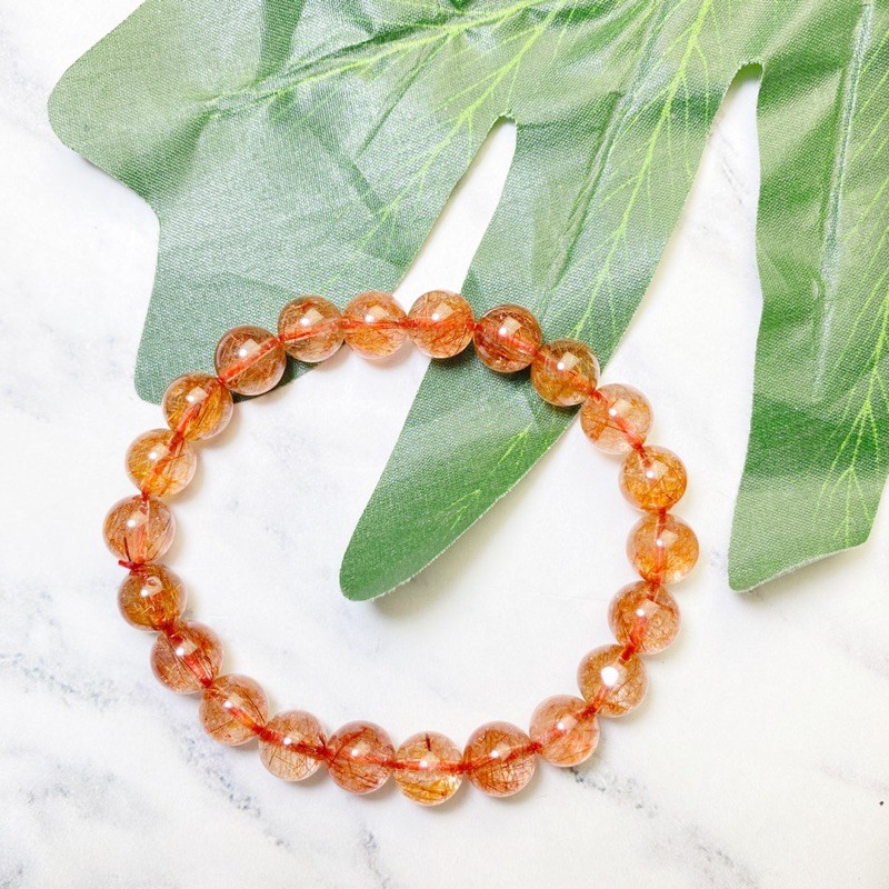 Vòng tay phong thủy tóc đỏ 8 li cho người mệnh Hoả - mệnh Thổ - KAIA