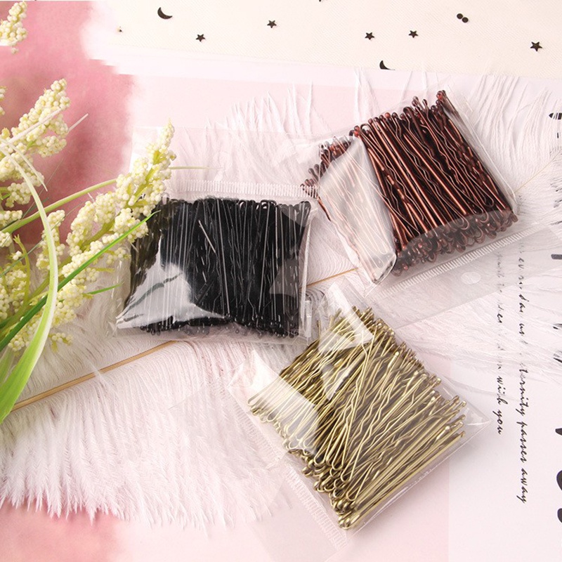 Set 50 Kẹp Tăm Chữ U Bằng Hợp Kim Màu Đen / Vàng / Nâu