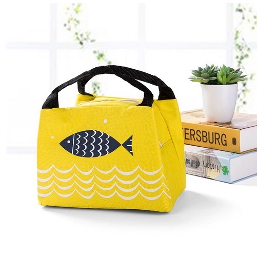 Túi giữ nhiệt đựng cơm hình con cá, túi đựng cơm giữ nhiệt tốt, túi cơm văn phòng hoạ tiết dễ thương