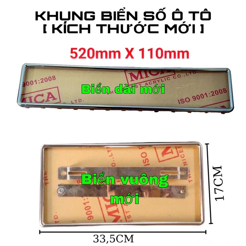 Khung biển số  inox gắn xe Ô TÔ/ 7 màu titan mẫu mới và cũ