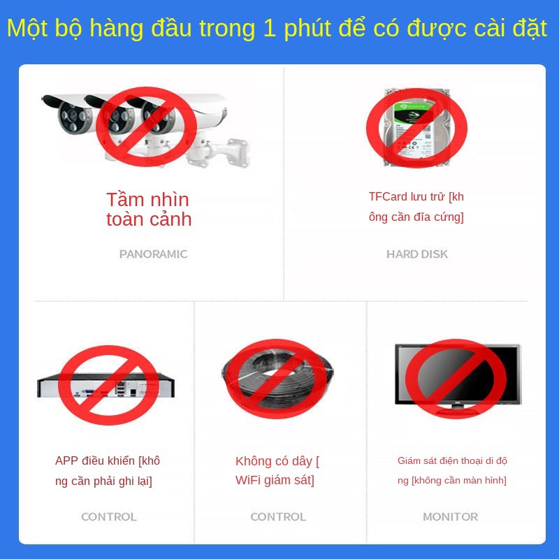 Camera gia đình ngoài trời 360 độ nhìn toàn cảnh ban đêm HD không có ngõ cụt với điện thoại di động Điều khiển từ