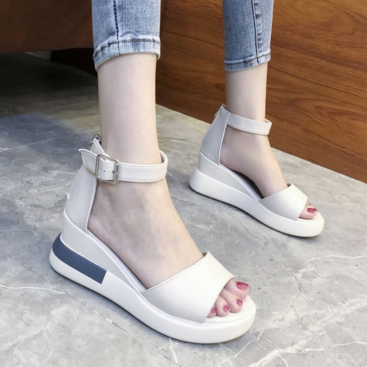 Giày đế bánh mì đế xuồng giày Chuộng TĂNG CHIỀU CAO 2 MẢNH HẬU DÂY KÉO, xăng đan xuồng thời trang