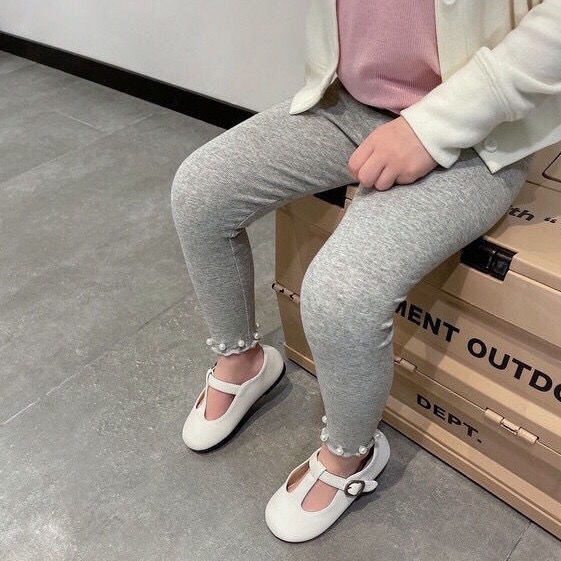 Quần Legging Lưng Cao Chất Liệu Co Giãn Thoải Mái Phong Cách Phương Tây Cho Bé Gái