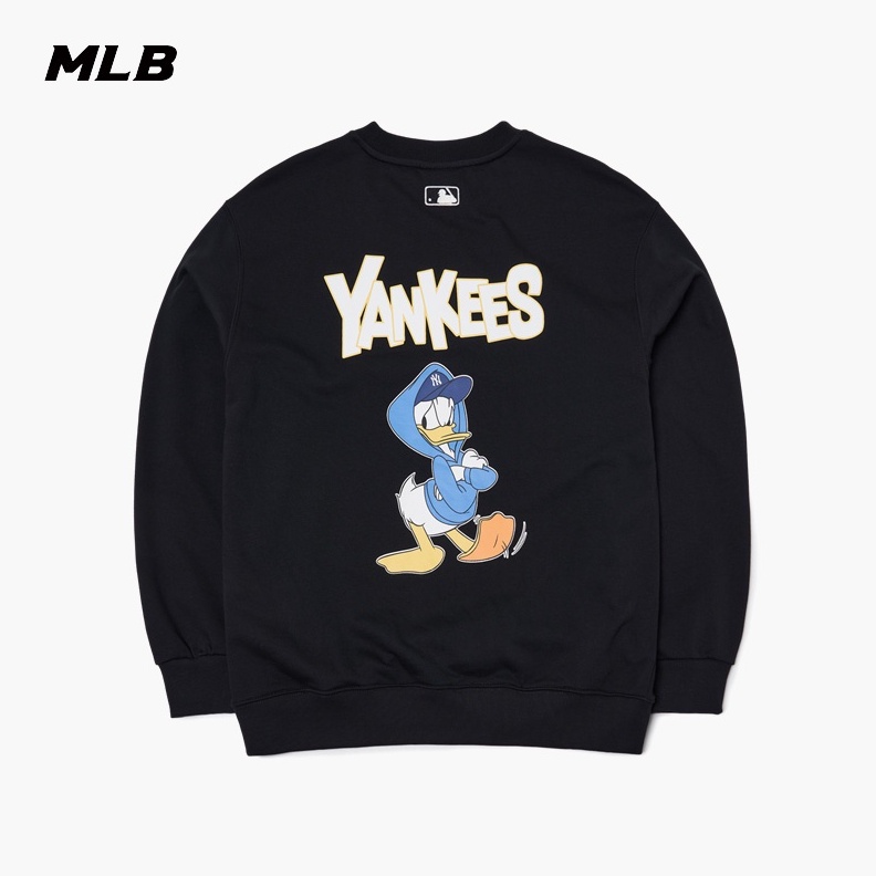 DISNEY Mlb Áo sweater Dáng Rộng Ấm Áp In Hình Vịt Donald Phong Cách Thu Đông Cho Nam Và Nữ MTD11