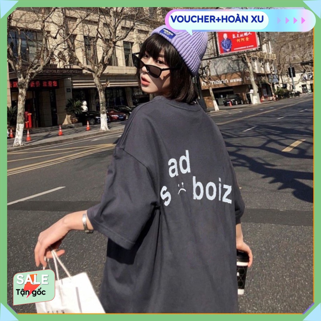 Áo thun nam nữ tay lỡ Unisex Sadboiz form rộng vải cotton co dãn, áo phông nữ nam form rộng Sadboiz siêu đẹp | BigBuy360 - bigbuy360.vn