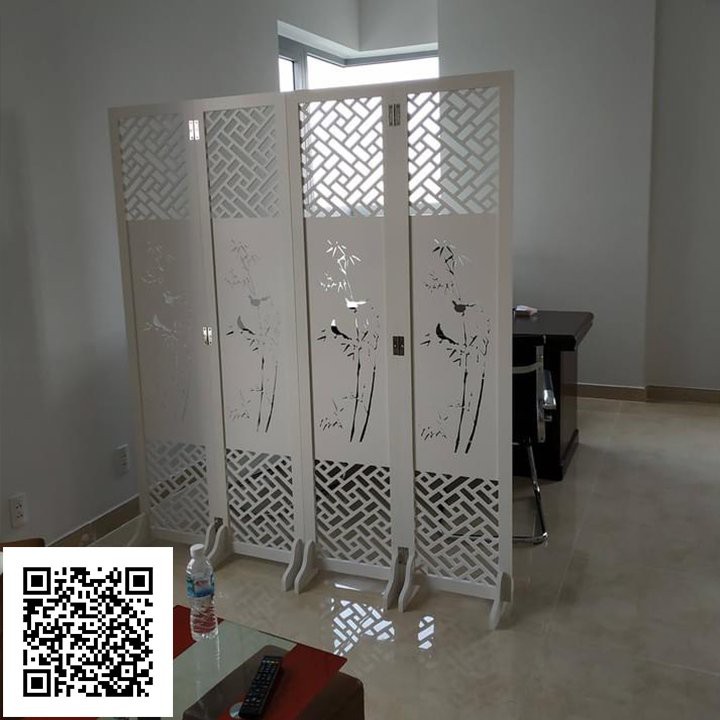Vách bình phong họa tiết cành trúc GTS305 / 1 Tấm