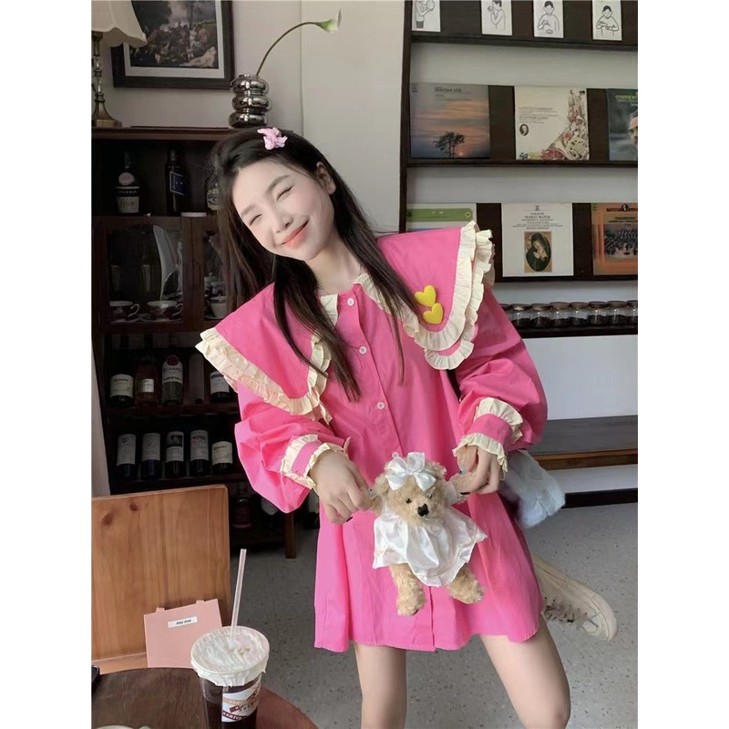 Áo Sơ Mi Tay Dài Dáng Rộng Thời Trang Dành Cho Nữ