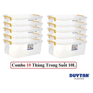 Combo 10 Thùng Nhựa Duy Tân Trong Suốt 10 Lít (43 x 28 x 15 cm