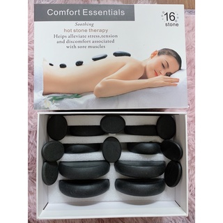 Hộp 16 viên đá nóng massage bao gồm: 4 viên đá tròn to, 4 viên oval, 8 viên đá kẹp chân