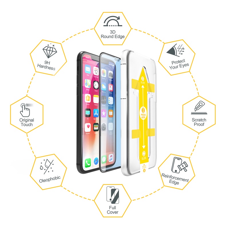 Kính cường lực 9H Calstone Chống ánh sáng xanh cho IPhone 11