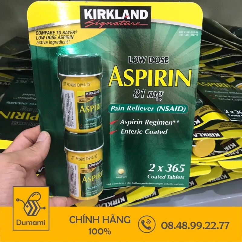 [Mã GROXUAN1 giảm 8% đơn 150K] Aspirin 81mg Kirkland Signature lọ 365 Viên của Mỹ | BigBuy360 - bigbuy360.vn