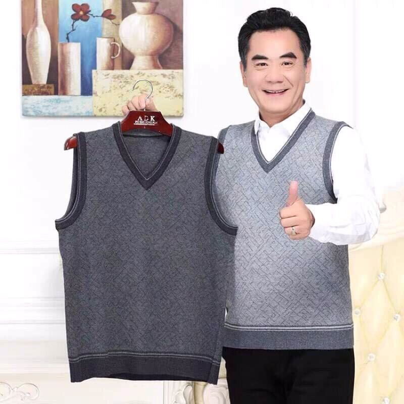 Áo len gile nam trung niên cao cấp kiểu dáng sang trọng QCNP3414