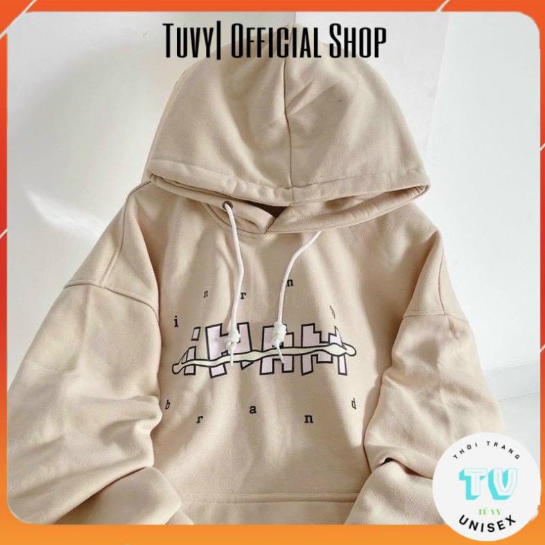 Áo Hoodie nam TUVYSHOP áo nỉ nữ cổ tròn lót bông ấm áp vải lì mịn in chữ INAM 2 màu xanh be