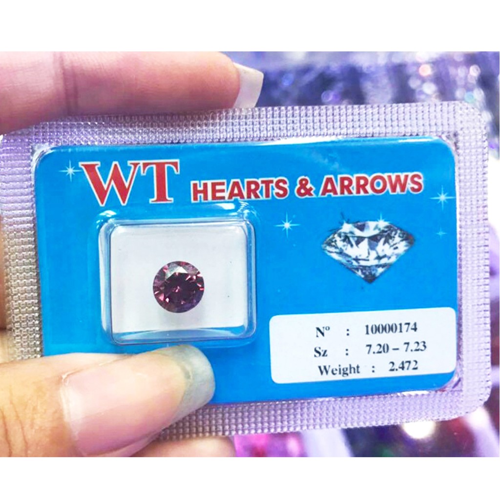 Kim cương nhân tạo WT 7.2LY (màu đỏ ruby) - 8 Arrows & 8 Hearts