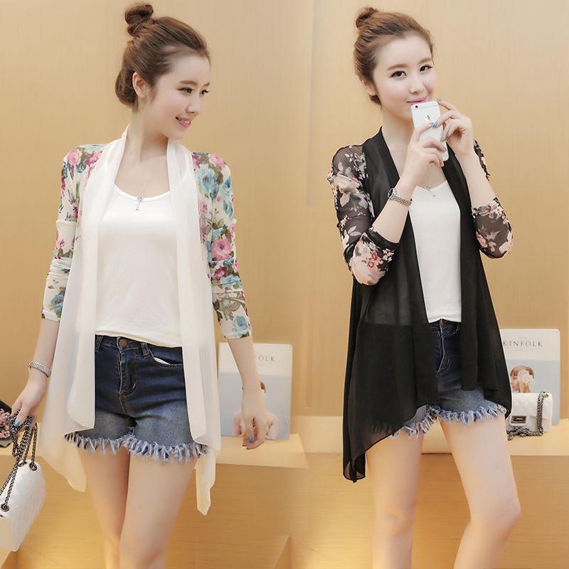 Áo Khoác Cardigan Dáng Dài Vải Voan Mỏng Chống Nắng Thời Trang Cho Nữ