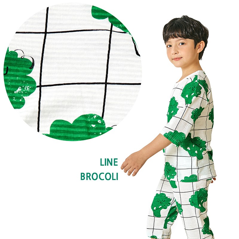 Đồ bộ lửng quần áo thun cotton giấy mặc nhà mùa hè cho bé trai Unifriend Hàn Quốc U2017