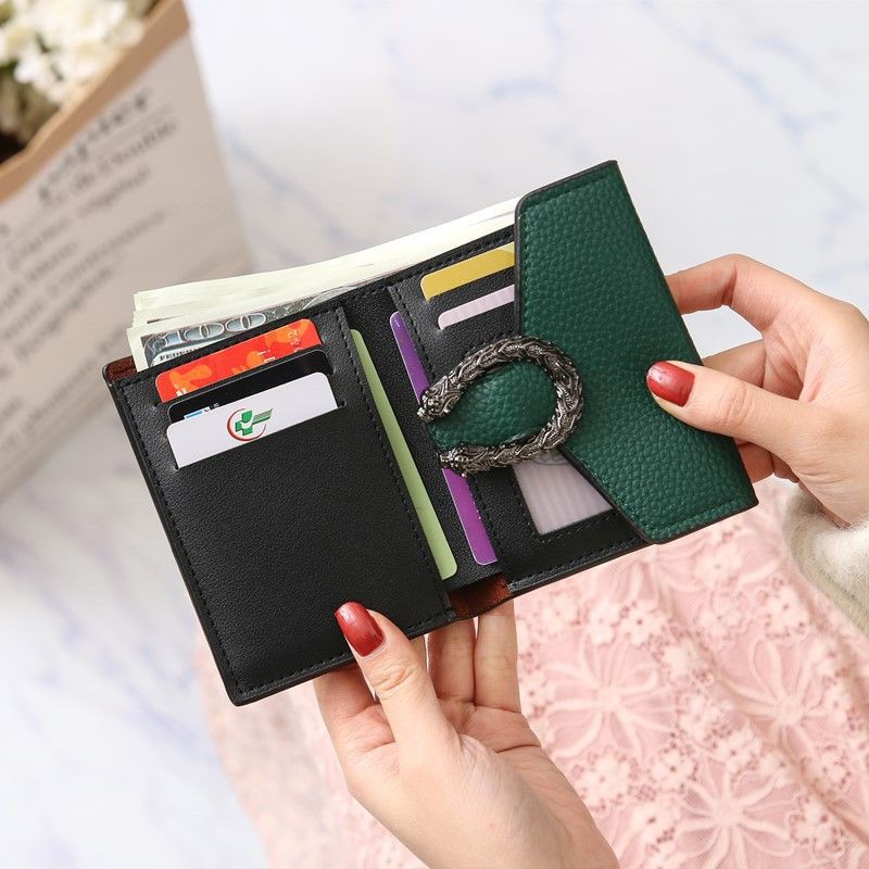Ví nữ mini ngắn cầm tay khóa rồng nhỏ gọn bền đẹp