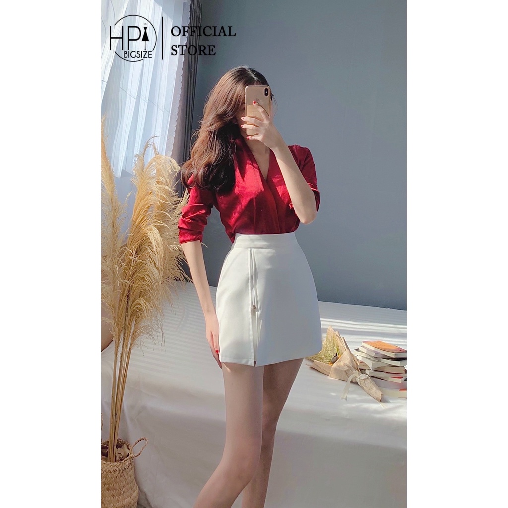 Quần Váy Công Sở Cho Nữ Dáng Ngắn Vạt Chéo Phối Khóa HP TT-HOT MSF 177