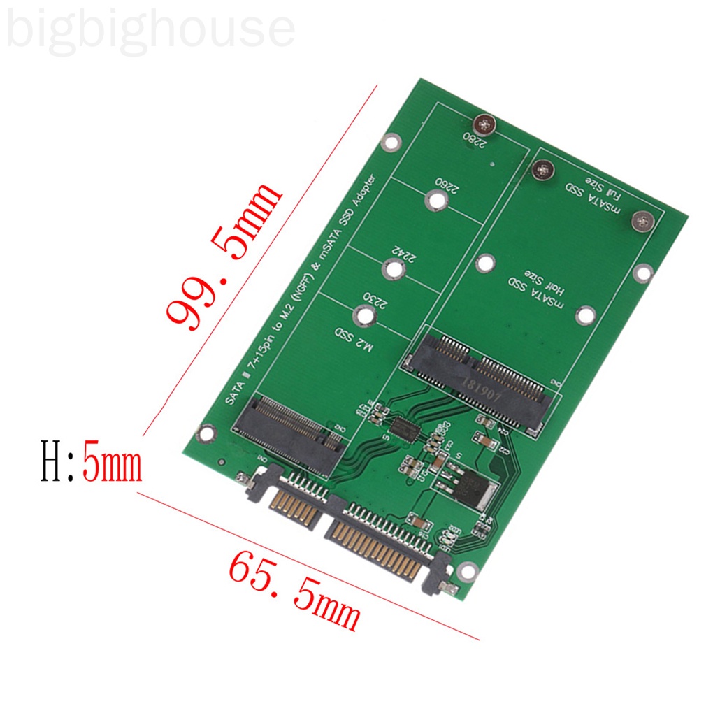 Thẻ Chuyển Đổi Mini Pci-E Ngff / Msata Ssd Sang Sata Iii M.2 Ngff B Key Msata Cho Notebook Pc Ssd (Bh)