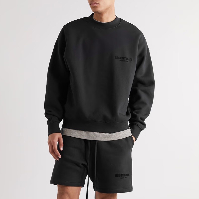 Áo Sweater FOG Fear of God ESSENTIALS CREWNECK Black Sweatshirt