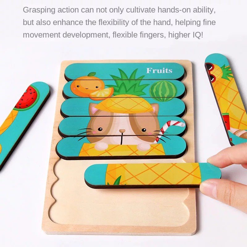 Đồ Chơi Montessori Benrikids Tranh Ghép Hình Que Kem Domino Bằng Gỗ 2 Trong 1 Cho Bé Phát Triển Trí Tuệ