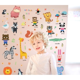 Decal trang trí tường - Thú tiếng anh E1