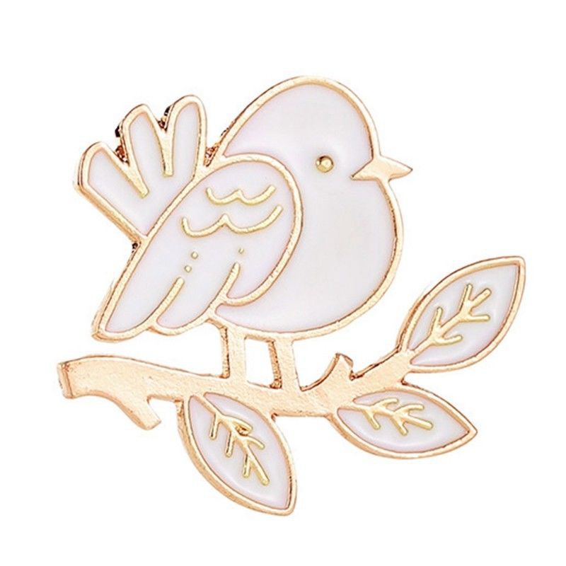 Ghim cài áo hình chim tráng men xinh xắn dành cho nam và nữ