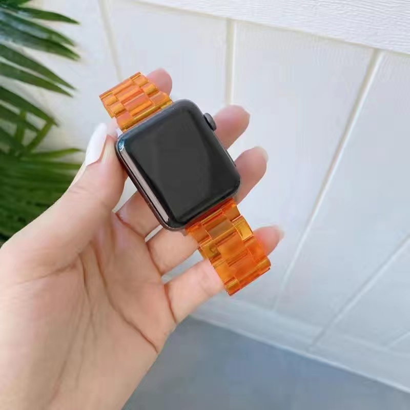 Dây Đeo Tay Bằng resin Trong Suốt 42mm 40mm correa 44mm 38mm 7 6 5 4 3 se 41mm 45mm Cho iwatch