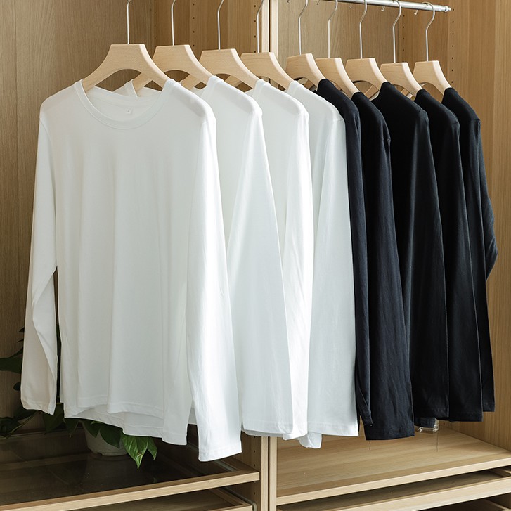 Áo thun dài tay nam unisex. Áo thu đông trơn tay dài cổ tròn basic vải sufa giữ nhiệt ATS01 | BigBuy360 - bigbuy360.vn