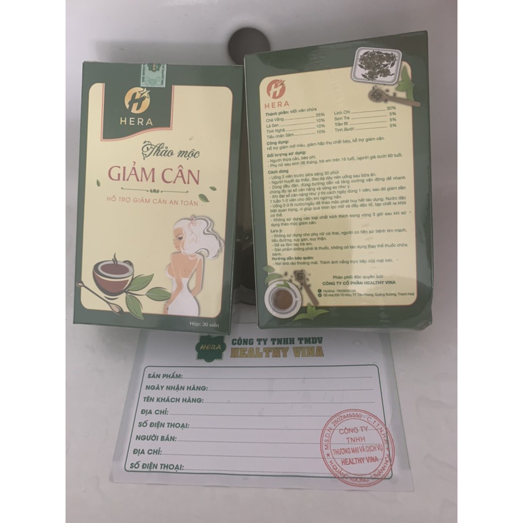 Trà giảm cân Hera plus hộp 30 viên+kèm phiếu bảo hành | BigBuy360 - bigbuy360.vn