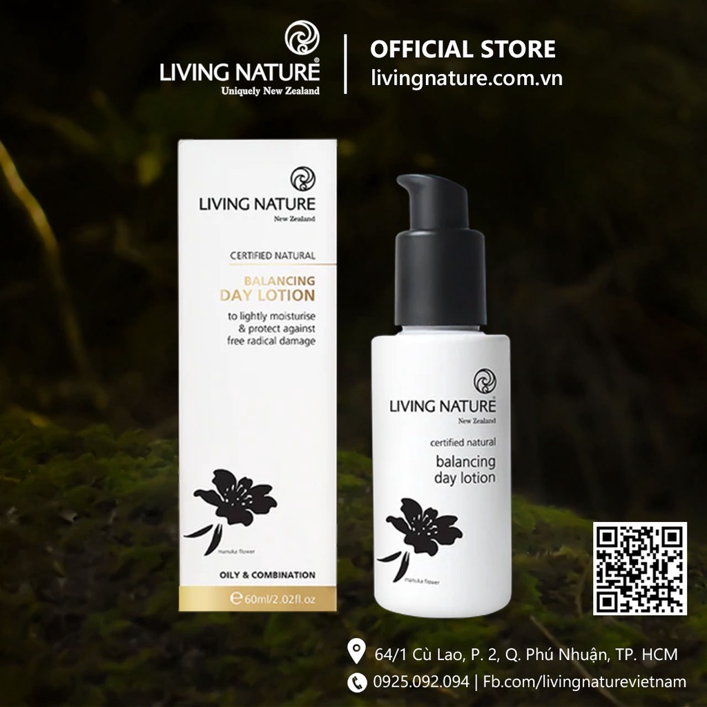 Lotion dưỡng ẩm da dầu mụn Living Nature Balancing Day Lotion 50ml/ 60ml
