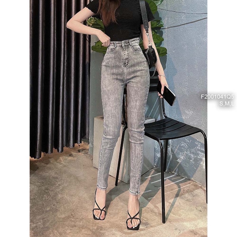 Quần jeans xám trơn