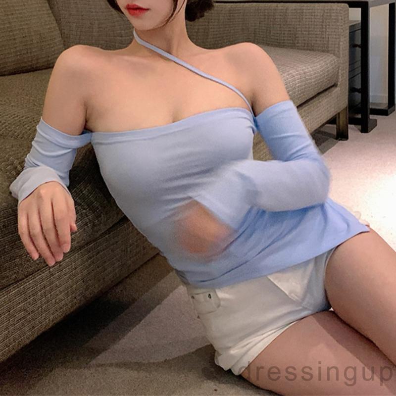 Áo kiểu tay dài trễ vai thiết kế độc đáo thời trang cho nữ