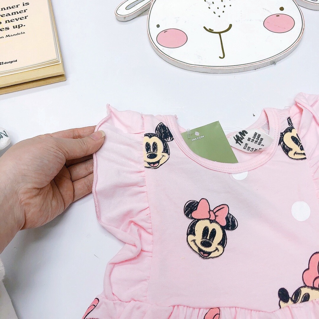 Váy cotton H.M hồng minnie