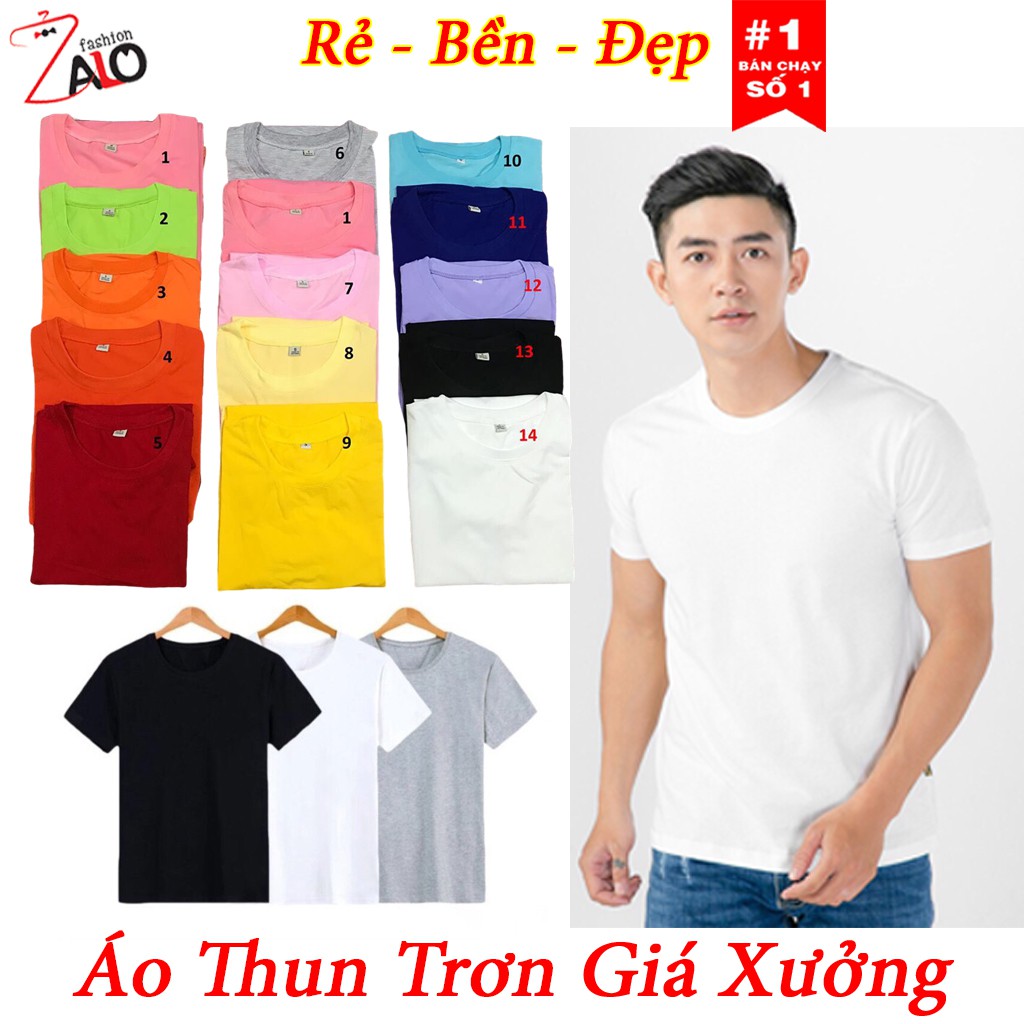 Áo phông áo thun trơn BASIC nam nữ nhiều màu vải mịn không xù lông | BigBuy360 - bigbuy360.vn