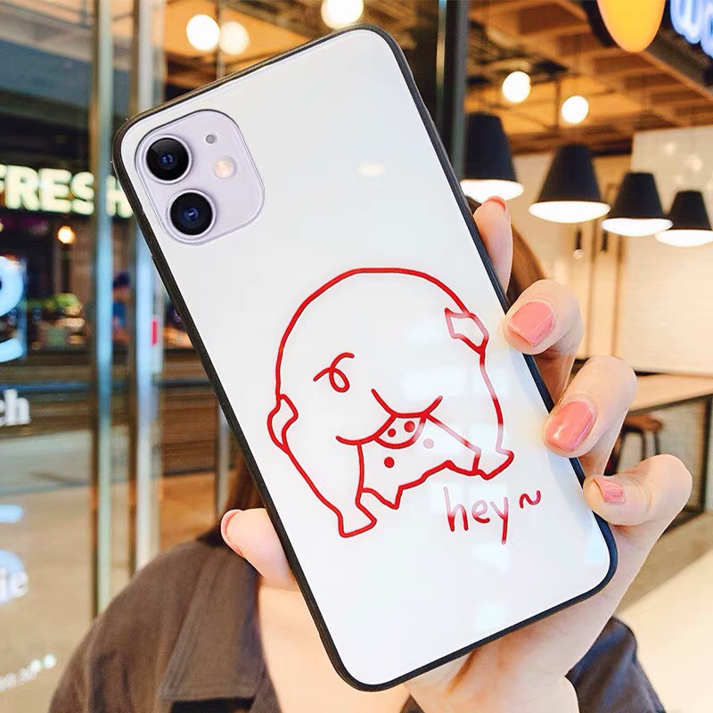 Ốp lưng iphone kính cặp đôi Heo khoe mông cute case 14 14plus 13 pro max 12 promax 11 mini 6 6s 7 8 plus x xr xs