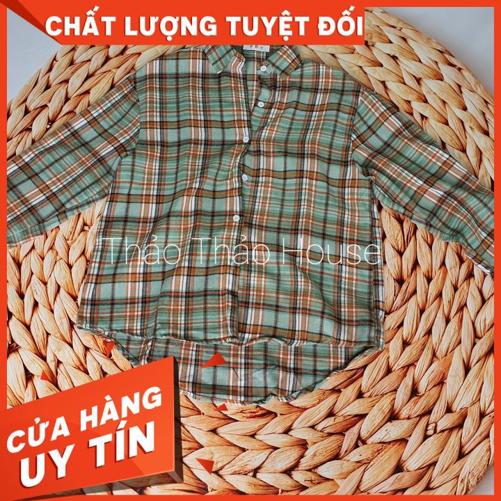 Áo sơ mi caro👘SIÊU THOẢI MÁI👘 form rộng tay dài, cá tính, năng động, trẻ trung, phối được với nhiều trang phục khác.