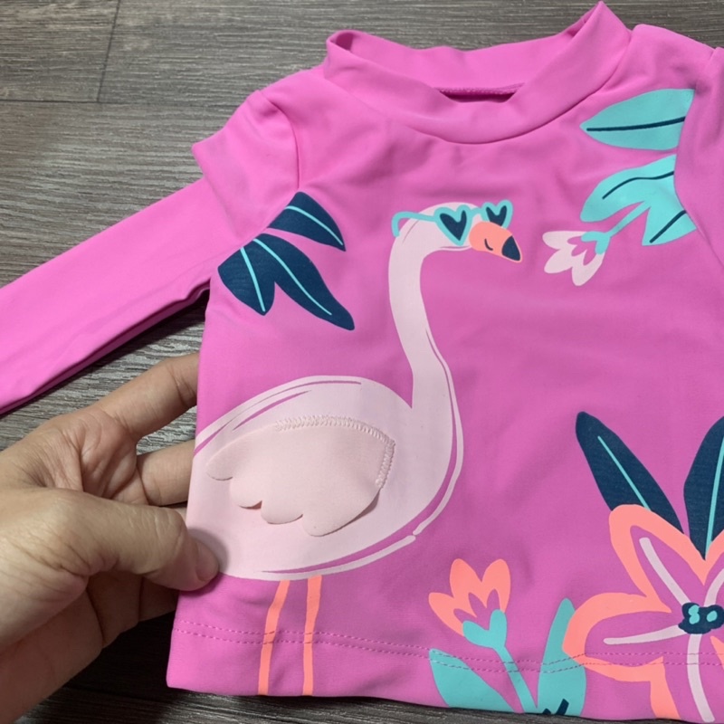 Áo Bơi Bé Gái Tay Dài Thiên Nga Hồng Hàng Xuất Xịn Carter's (3-9m)