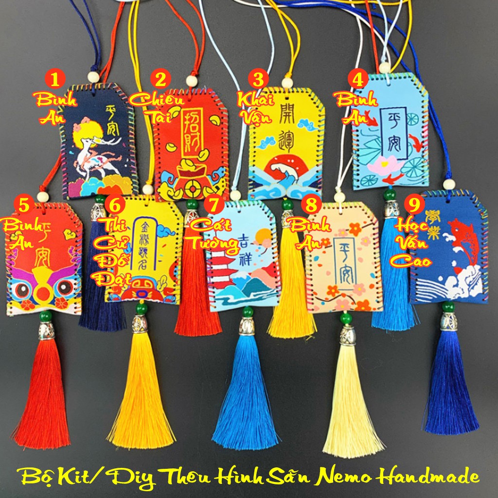 Bộ Kit/ Diy Tự Làm Túi Phước Có Hình Thêu Sẵn Kèm Nhiều Quà Tặng Nemo Handmade - BKTHS10M