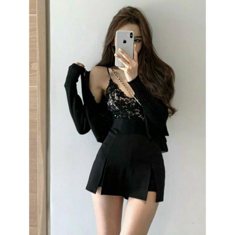 Quần short váy cạp cao, quần váy dáng a cạp liền Q308 | BigBuy360 - bigbuy360.vn