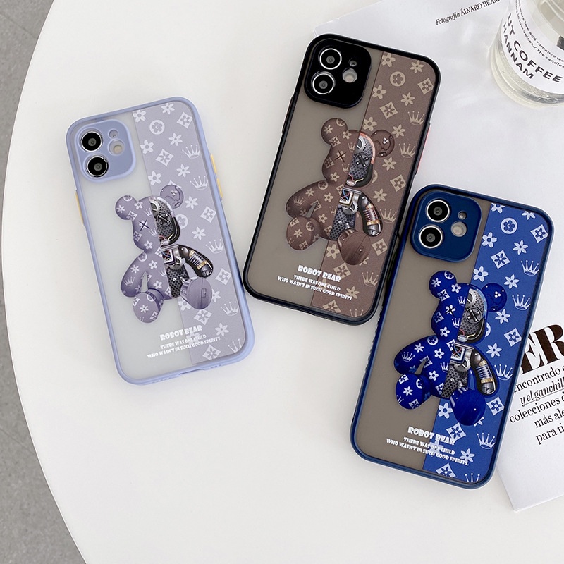 Ốp Điện Thoại Cứng In Hình Gấu Hoạt Hình Cho IPhone 13 Pro Max 12 11 XS XR X 8 7 6 Plus Mini SE 2020
