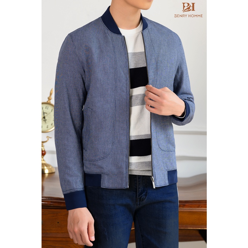 Áo khoác nam Benry, chất liệu vải tuytsi pha lông cừu, Dáng áo slim fit mặc thanh lịch, trẻ trung mã 1858NV-Benryhomme