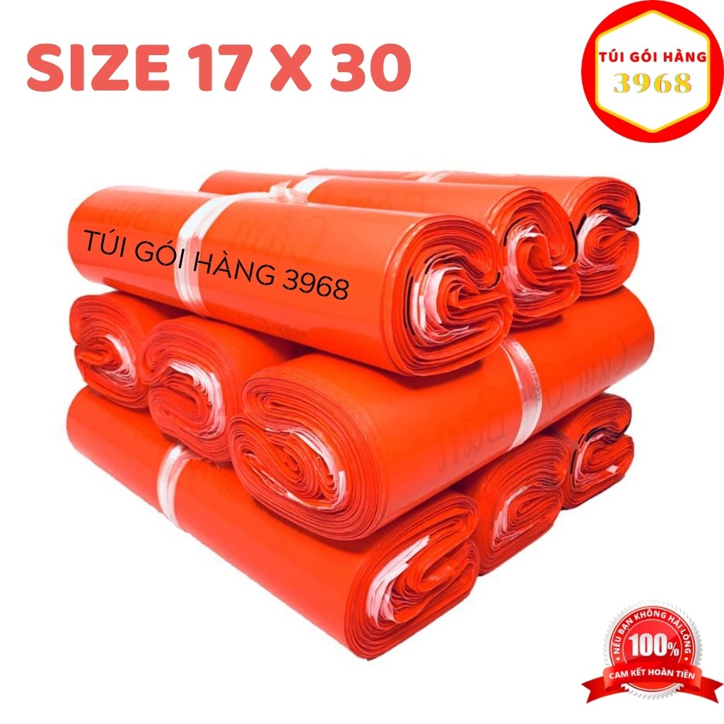 Túi gói hàng [FREESHIP] Túi gói hàng niêm phong cao cấp size 17x30 màu hồng đỏ tươi