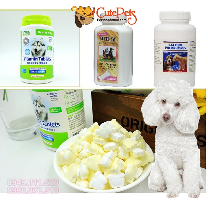 Viên bổ sung vitamin cho chó Spirit Vitamin Tablets lọ 160g - CutePets